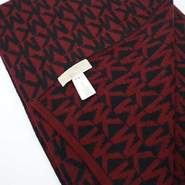 Michael Kors Reversible wine burgundy Black Graphic Scarf